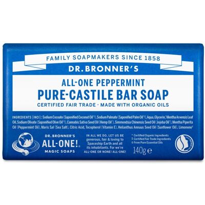 Sapone Dr. Bronner's Peppermint (140g) Sapone Dr. Bronner's Peppermint (140g)