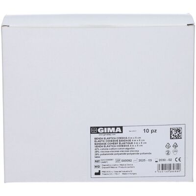 GIMA Benda Elastica Coesiva 4 M X 6 Cm 10 pz Bendaggio/i GIMA Benda Elastica Coesiva 4 M X 6 Cm 10 pz Bendaggio/i