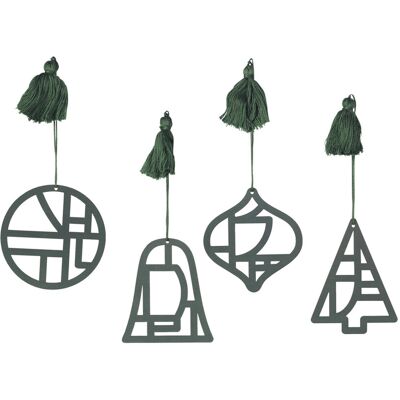 Broste Copenhagen - Decorazioni natalizie Fili X4 - Foresta profonda - Set da 4 Broste Copenhagen - Decorazioni natalizie Fili X4 - Foresta profonda - Set da 4