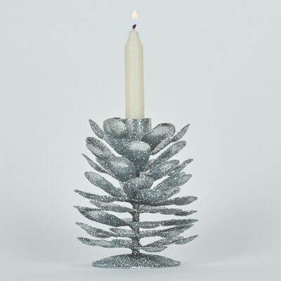 Candela Argento Bizzotto - Decorazioni Natalizie - Candela Candela Argento Bizzotto - Decorazioni Natalizie - Candela