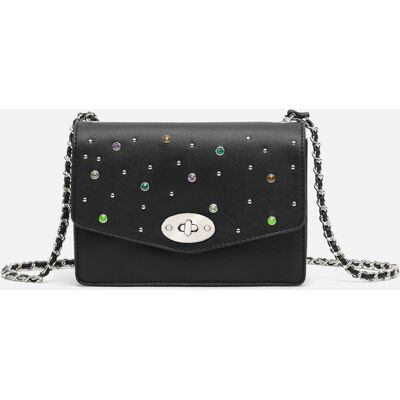 Misako Borsetta elegante Gici borsa da festa con borchie colorate Nero Unica Misako Borsetta elegante Gici borsa da festa con borchie colorate Nero Unica