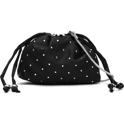 Misako Borsetta elegante Cristal borsa da festa piccola Nero Unica Misako Borsetta elegante Cristal borsa da festa piccola Nero Unica