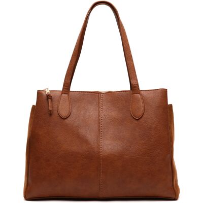 Misako Borse bisacce Borsa shopper grande caton effetto Beige Unica Misako Borse bisacce Borsa shopper grande caton effetto Beige Unica