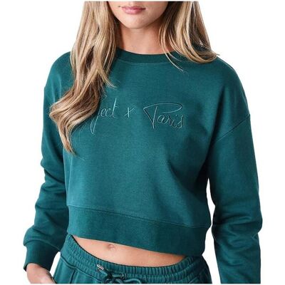 Felpa Cropped Oversized Verde Project X Paris Felpa Cropped Oversized Verde Project X Paris