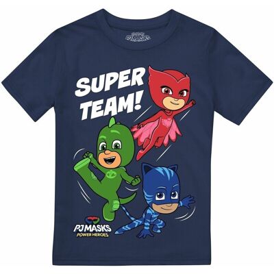 Dessins Animés T-shirt Super Team! Blu 7 / 8 anni Dessins Animés T-shirt Super Team! Blu 7 / 8 anni