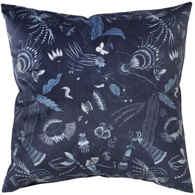 Broste Copenhagen BELL FLOWER Fodera per cuscino - Floreale, Blu, 50x50 cm Broste Copenhagen BELL FLOWER Fodera per cuscino - Floreale, Blu, 50x50 cm