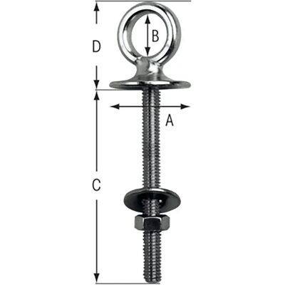 Plastimo Bullone Ad Anello M6 Acciaio Inossidabile Silver 35 mm Plastimo Bullone Ad Anello M6 Acciaio Inossidabile Silver 35 mm