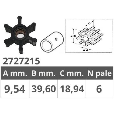 Kit di girante Jabsco - Neoprene, Modello 4528, Pezzo di Pompa Marina Affidabile Kit di girante Jabsco - Neoprene, Modello 4528, Pezzo di Pompa Marina Affidabile