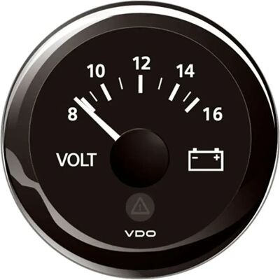 Vdo Voltometro Di Linea Rotondo 8-16v Black 52 mm Vdo Voltometro Di Linea Rotondo 8-16v Black 52 mm