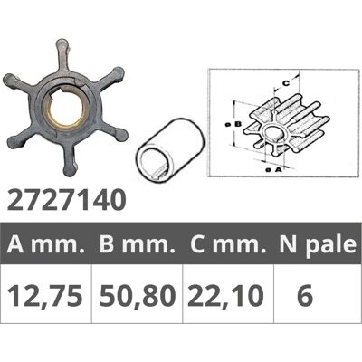 Finnord Jabsco 22779 Yanmar 104223-42091 6 Pale Impeller Black 12.75 x 50.80 x 22.10 mm Finnord Jabsco 22779 Yanmar 104223-42091 6 Pale Impeller Black 12.75 x 50.80 x 22.10 mm