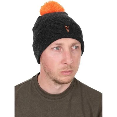 Fox Berrretto Pompon Collection Black / Orange One Size Fox Berrretto Pompon Collection Black / Orange One Size