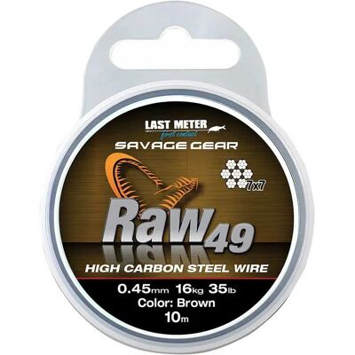 Savage Gear Lenza Da Pesca In Acciaio Raw49 Steel Wire 10 M Uncoated Brown 0.360 mm Savage Gear Lenza Da Pesca In Acciaio Raw49 Steel Wire 10 M Uncoated Brown 0.360 mm