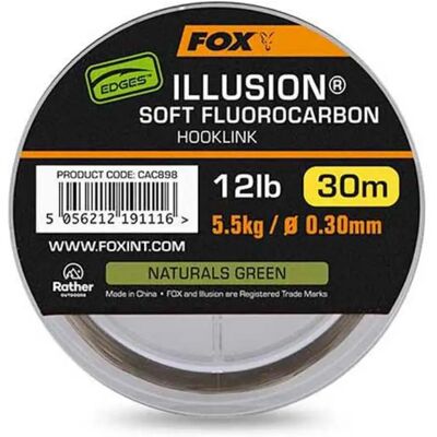 Fox Fluorocarbonio Edges™ Illusion Soft 30 M Naturals Green 0.390 mm Fox Fluorocarbonio Edges™ Illusion Soft 30 M Naturals Green 0.390 mm