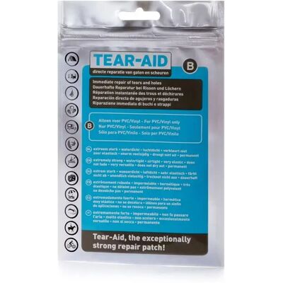 Toppa di riparazione Tear Aid Tipo B - Vinile Trasparente, 30x8cm Toppa di riparazione Tear Aid Tipo B - Vinile Trasparente, 30x8cm