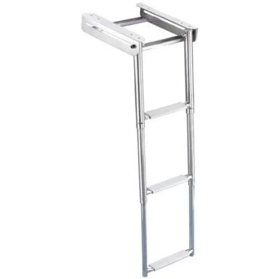 Trem Scala Telescopica Acciaio Inossidabile 4 Passi Grey 31.5 x 39.4-114.5 cm Trem Scala Telescopica Acciaio Inossidabile 4 Passi Grey 31.5 x 39.4-114.5 cm