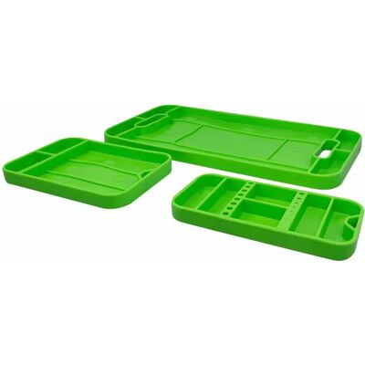 Jbm Set Di 3 Vassoi Portautensili Flessibili Antiscivolo Black / Green One Size Jbm Set Di 3 Vassoi Portautensili Flessibili Antiscivolo Black / Green One Size