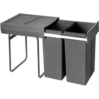 Emuca Cestino Dei Rifiuti 8200617 2x25l Black One Size Emuca Cestino Dei Rifiuti 8200617 2x25l Black One Size