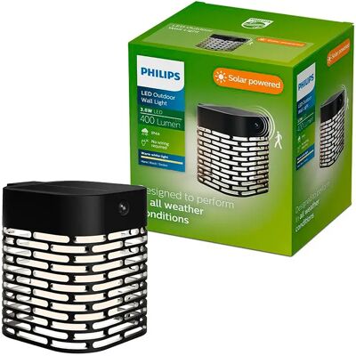Philips Luce Solare Da Parete 3w 400/10 Lumens 2700k Black One Size Philips Luce Solare Da Parete 3w 400/10 Lumens 2700k Black One Size