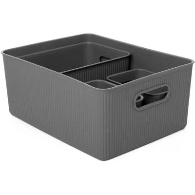 Tatay Organizer Per Il Bagno Baobab 15l+5l+2x1.5l Anthracite Gray One Size Tatay Organizer Per Il Bagno Baobab 15l+5l+2x1.5l Anthracite Gray One Size