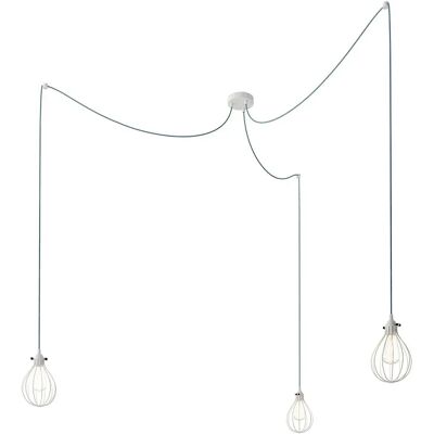 Creative Lampada A Sospensione Multiple With 3 Drops With Textile Cable And Drop Lampshade Already Assembled White One Size Creative Lampada A Sospensione Multiple With 3 Drops With Textile Cable And Drop Lampshade Already Assembled White One Size