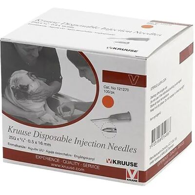 KRUUSE Aghi usa e getta 25G x 5/8" - Ago KRUUSE Aghi usa e getta 25G x 5/8" - Ago