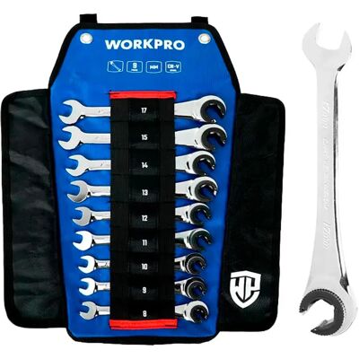 Workpro Set Di Chiavi Fisse Combinate 9 Pezzi Silver One Size Workpro Set Di Chiavi Fisse Combinate 9 Pezzi Silver One Size