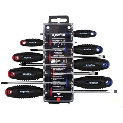 Marca Confort Plus Set di 8 cacciaviti - Set di cacciaviti Marca Confort Plus Set di 8 cacciaviti - Set di cacciaviti