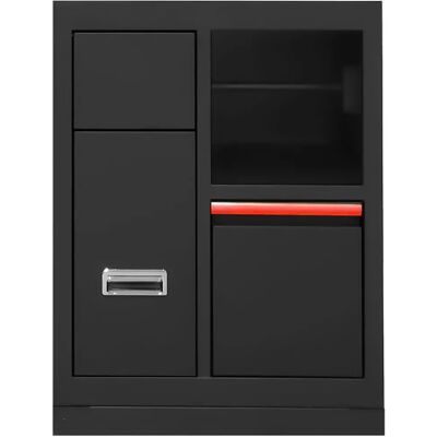 Jbm Armadio 3 Drawers & Paper Reel Holder Black / Red One Size Jbm Armadio 3 Drawers & Paper Reel Holder Black / Red One Size