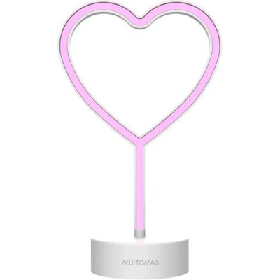 Muitomas Lampada Da Tavolo Neon Heart Usb-c Pink One Size Muitomas Lampada Da Tavolo Neon Heart Usb-c Pink One Size