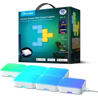Luci Mini Panel RGBIC Intelligenti Govee - 10 pezzi Luci Mini Panel RGBIC Intelligenti Govee - 10 pezzi