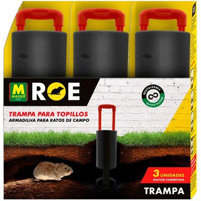 Masso Trappola Meccanica Per Arvicole 3 Unità Black One Size Masso Trappola Meccanica Per Arvicole 3 Unità Black One Size