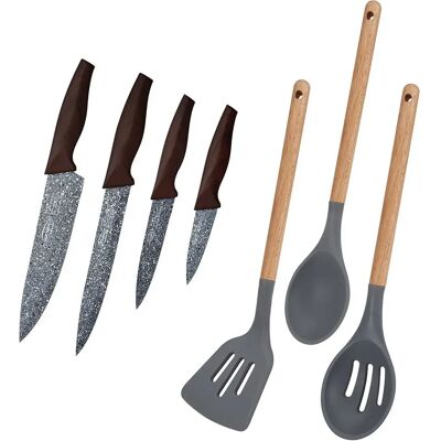 Set Cucina San Ignacio - 4 Coltelli & 3 Utensili - Design Naturale Set Cucina San Ignacio - 4 Coltelli & 3 Utensili - Design Naturale