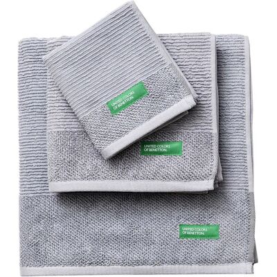 Benetton Set Di Asciugamani Da Bagno 450gsm 3 Unità Grey One Size Benetton Set Di Asciugamani Da Bagno 450gsm 3 Unità Grey One Size