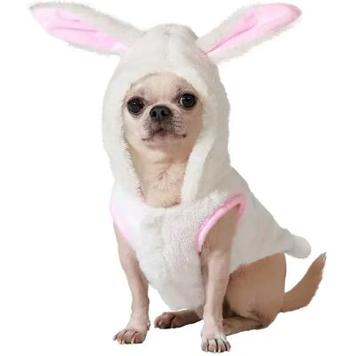 Costume bianco per cani Atosa - Cappuccio & Taglie S-L Costume bianco per cani Atosa - Cappuccio & Taglie S-L