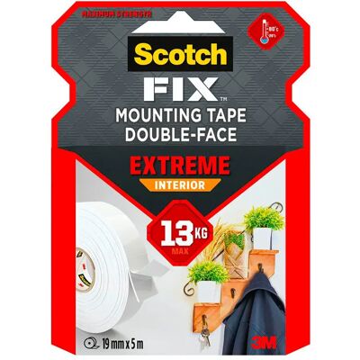Scotch Nastro Biadesivo Extreme Interior Max 13kg 19mm X 5m White One Size Scotch Nastro Biadesivo Extreme Interior Max 13kg 19mm X 5m White One Size