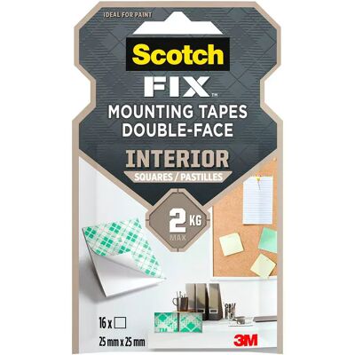 Scotch Nastro Biadesivo Interior Squares/pastilles Max 2kg 25mm X 25mm White One Size Scotch Nastro Biadesivo Interior Squares/pastilles Max 2kg 25mm X 25mm White One Size