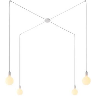 Creative Lampada A Sospensione Spider 4 Falls With Light Bulb White One Size Creative Lampada A Sospensione Spider 4 Falls With Light Bulb White One Size