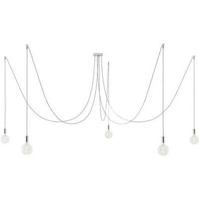 Creative Lampada A Sospensione Spider 5 Falls With Light Bulb Chrome One Size Creative Lampada A Sospensione Spider 5 Falls With Light Bulb Chrome One Size