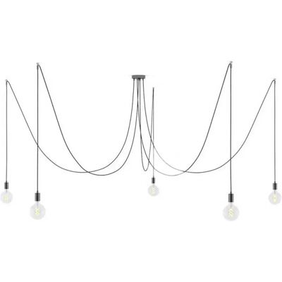 Creative Lampada A Sospensione Spider 5 Falls With Light Bulb Pearl Black One Size Creative Lampada A Sospensione Spider 5 Falls With Light Bulb Pearl Black One Size