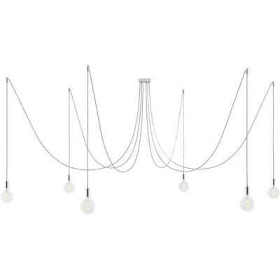 Creative Lampada A Sospensione Spider 6 Falls With Light Bulb Chrome One Size Creative Lampada A Sospensione Spider 6 Falls With Light Bulb Chrome One Size