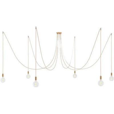 Creative Lampada A Sospensione Spider 6 Falls With Light Bulb Copper One Size Creative Lampada A Sospensione Spider 6 Falls With Light Bulb Copper One Size