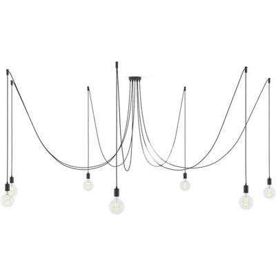 Creative Lampada A Sospensione Spider 7 Falls With Light Bulb Pearl Black One Size Creative Lampada A Sospensione Spider 7 Falls With Light Bulb Pearl Black One Size