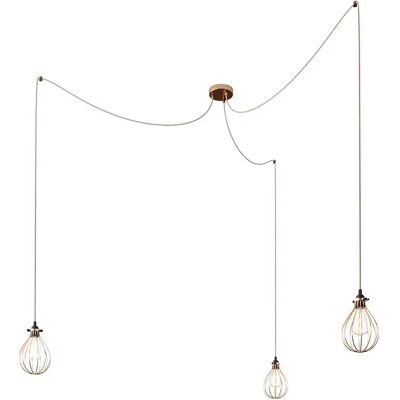 Creative Lampada A Sospensione Spider Drop 3 Falls Copper One Size Creative Lampada A Sospensione Spider Drop 3 Falls Copper One Size