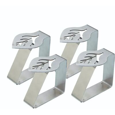 Kitchencraft Fermatovaglia Kctccleaf 4 Unità Silver One Size Kitchencraft Fermatovaglia Kctccleaf 4 Unità Silver One Size