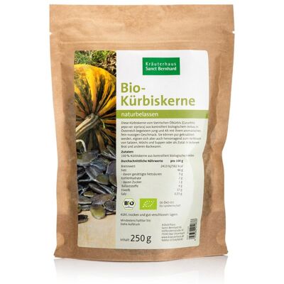 Kräuterhaus Sanct Bernhard Semi di zucca bio Allo stato naturale 250 g Kräuterhaus Sanct Bernhard Semi di zucca bio Allo stato naturale 250 g