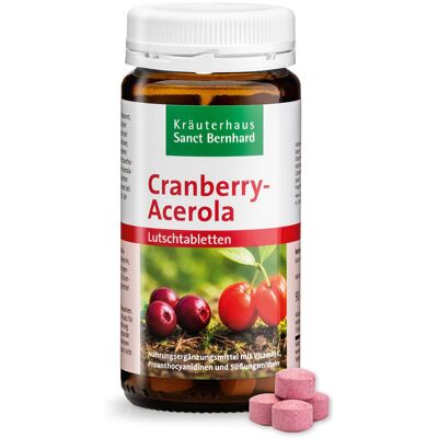Kräuterhaus Sanct Bernhard Pastiglie orosolubili al mirtillo rosso e all'Acerola 90 compresse Kräuterhaus Sanct Bernhard Pastiglie orosolubili al mirtillo rosso e all'Acerola 90 compresse