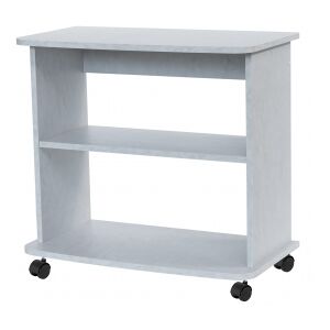 Relax e Design Mobile Carrello PORTA TV, STAMPANTE, HI-FI, PlayStation, H.71 L.75 P.40 Bianco Cemento