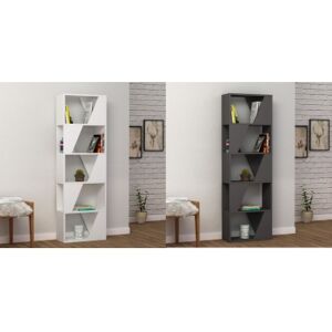 Relax e Design MOBILE LIBRERIA 5 RIPIANI BIANCA O ANTRACITE 54x24xH.168 (Bianco cons 4 giorni)