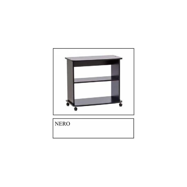 relax e design mobile carrello nero porta tv, stampante, hi-fi, playstation, h.71 l.75 p.40