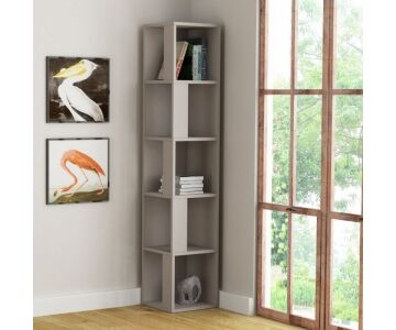 Relax e Design MOBILE ANGOLARE LIBRERIA 5 RIPIANI BIANCA, ANTRACITE, TORTORA 31,4x31,4xH.158,9 (Bianco cons 4 giorni)